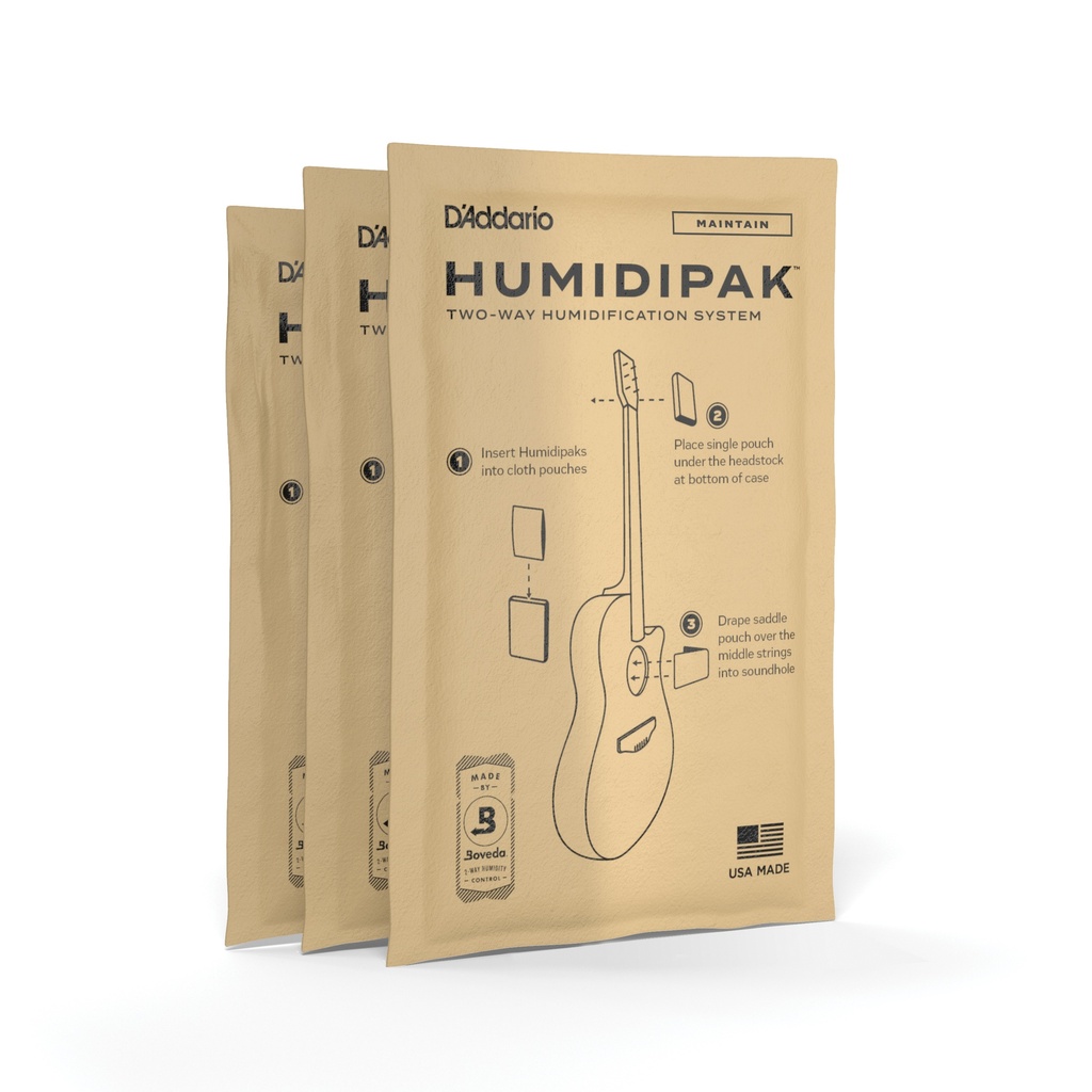 D'Addario Humidipak System Replacement Packets, 3 Pack