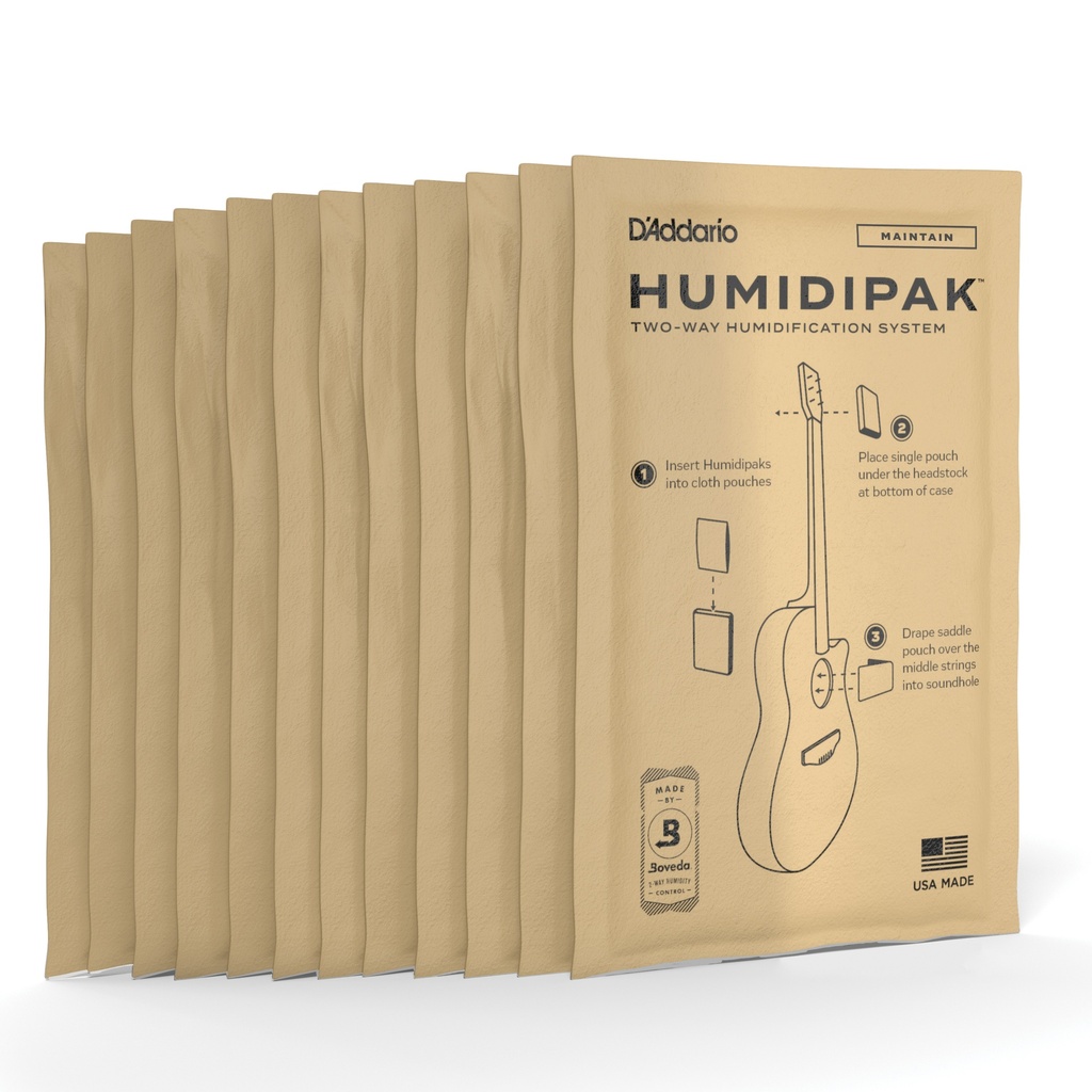 D'Addario Humidipak System Replacement Packets, 12 Pack