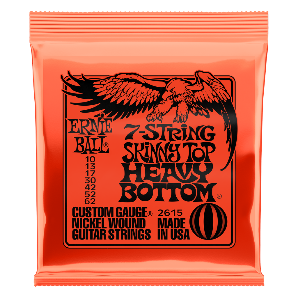 [P02615] Ernie Ball Skinny Top Heavy Bottom Slinky 7-String Nickel Wound Electric Guitar Strings 10 - 62 Gauge
