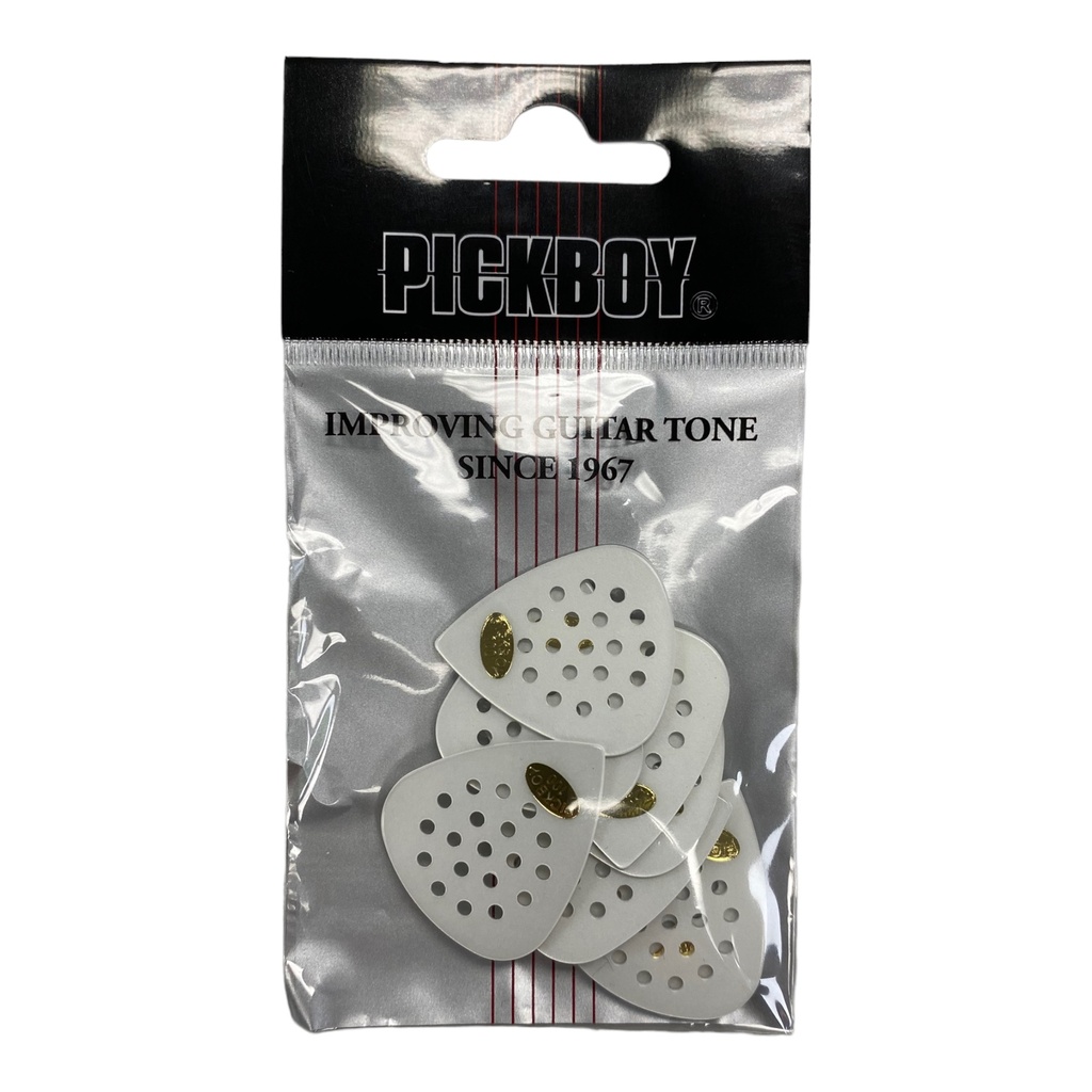 [PB44PWH] Pickboy Pos-a-Grip, White, Meta Carbonate, 1.00mm, 10 picks