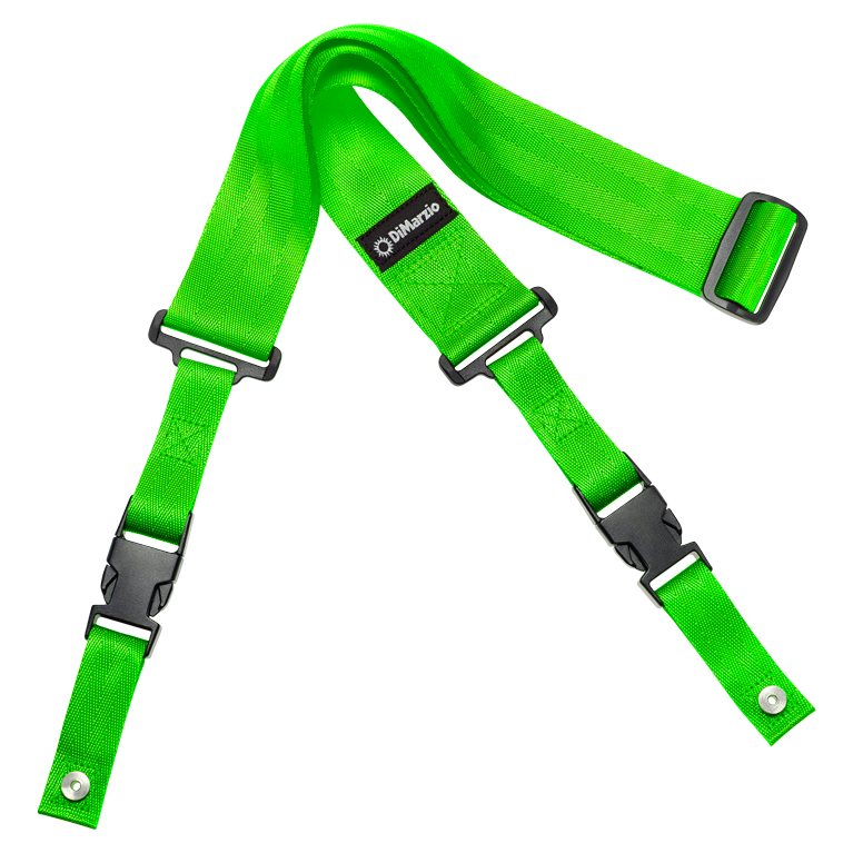 [DD2200GN] DiMarzio 2" Nylon ClipLock Guitar Strap, Neon Green