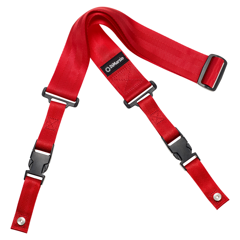 DiMarzio 2" Nylon ClipLock Guitar Strap, Red