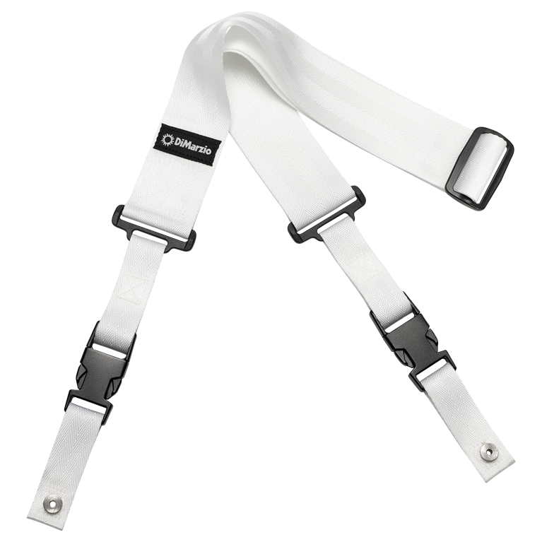 DiMarzio 2" Nylon ClipLock Guitar Strap, White