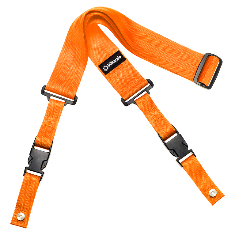 DiMarzio 2" Nylon ClipLock Guitar Strap, Neon Orange