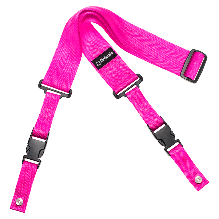DiMarzio 2" Nylon ClipLock Guitar Strap, Neon Pink