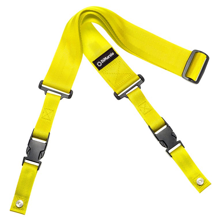 DiMarzio 2" Nylon ClipLock Guitar Strap, Neon Yellow