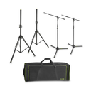 Gravity Two Mic Stand and Two Speaker Stand Set with Bag