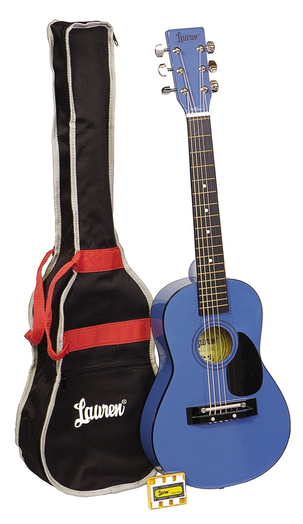 Lauren LAPKMBK 30" Acoustic Guitar Package, Metallic Blue