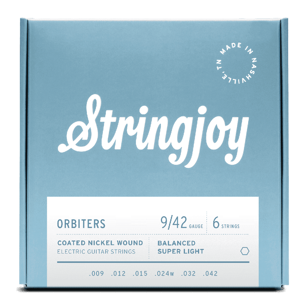 [SJ-OR0942] Stringjoy Orbiters Balanced Super Light Gauge (9-42) Coated Nickel Wound Electric Guitar Strings