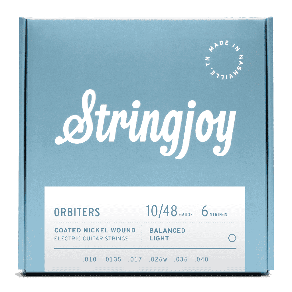 [SJ-OR1048] Stringjoy Orbiters Balanced Light Gauge (10-48) Coated Nickel Wound Electric Guitar Strings