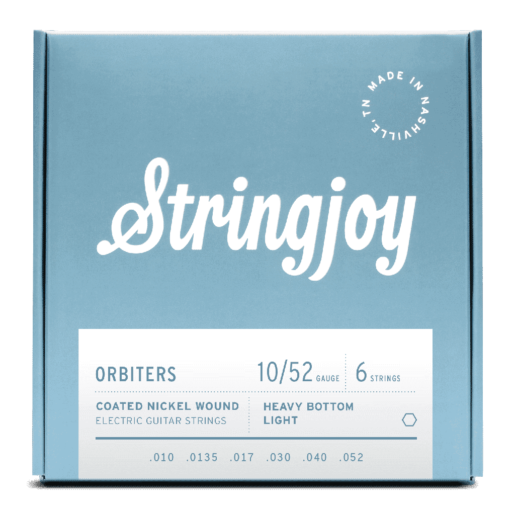 [SJ-OR1052] Stringjoy Orbiters Heavy Bottom Light Gauge (10-52) Coated Nickel Wound Electric Guitar Strings