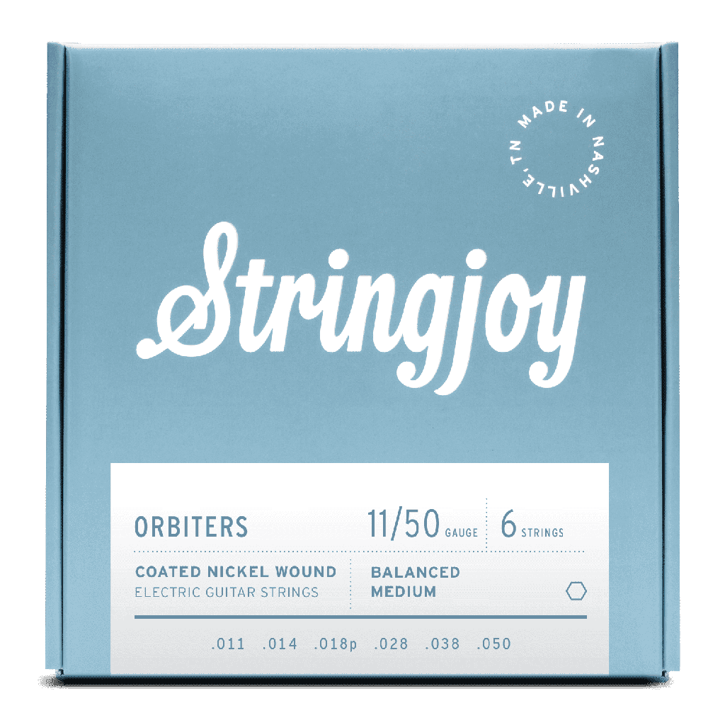 [SJ-OR1150] Stringjoy Orbiters Balanced Medium Gauge (11-50) Coated Nickel Wound Electric Guitar Strings