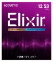 Elixir 11050 Acoustic 80/20 Light Bronze Strings with POLYWEB® Coating 12-53