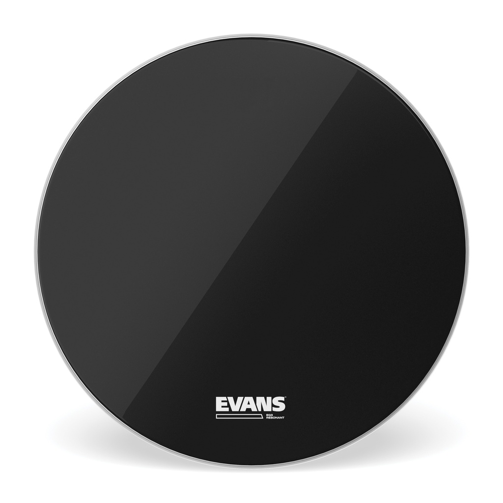 [BD28RB-NP] Evans EQ3 Resonant Black Bass Drum Head, No Port, 28 Inch