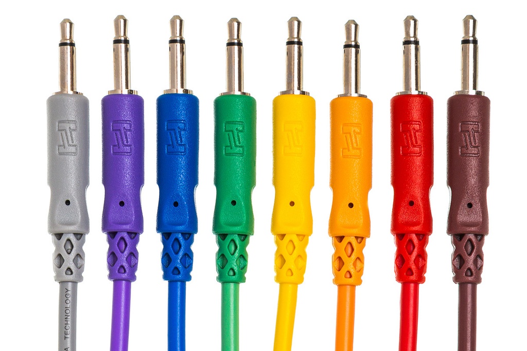 Hosa CMM-815 Eurorack Patch Cables, 3.5 mm TS, 6 inch, 8 Pack