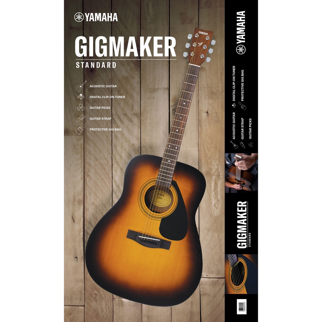 Yamaha Gigmaker Standard Acoustic Guitar Starter Pack, Tobacco Sunburst