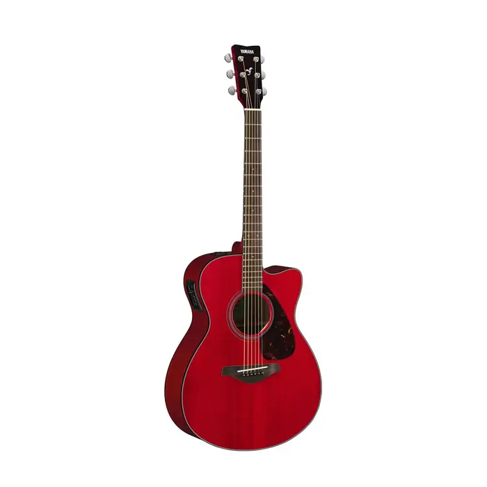 Yamaha FSX800C Small Body Acoustic Electric Guitar, Solid Sitka Spruce Top, Ruby Red