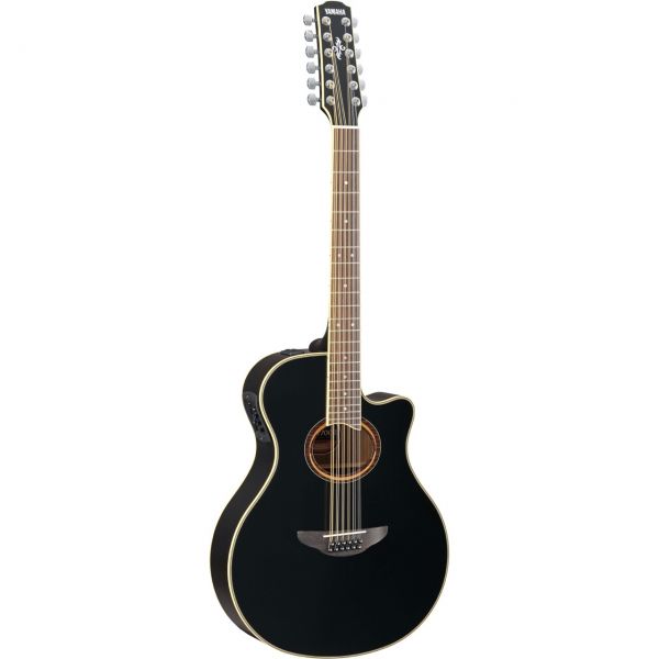 Yamaha APX700II-12 12-string Thinline Acoustic Electric Guitar, Black