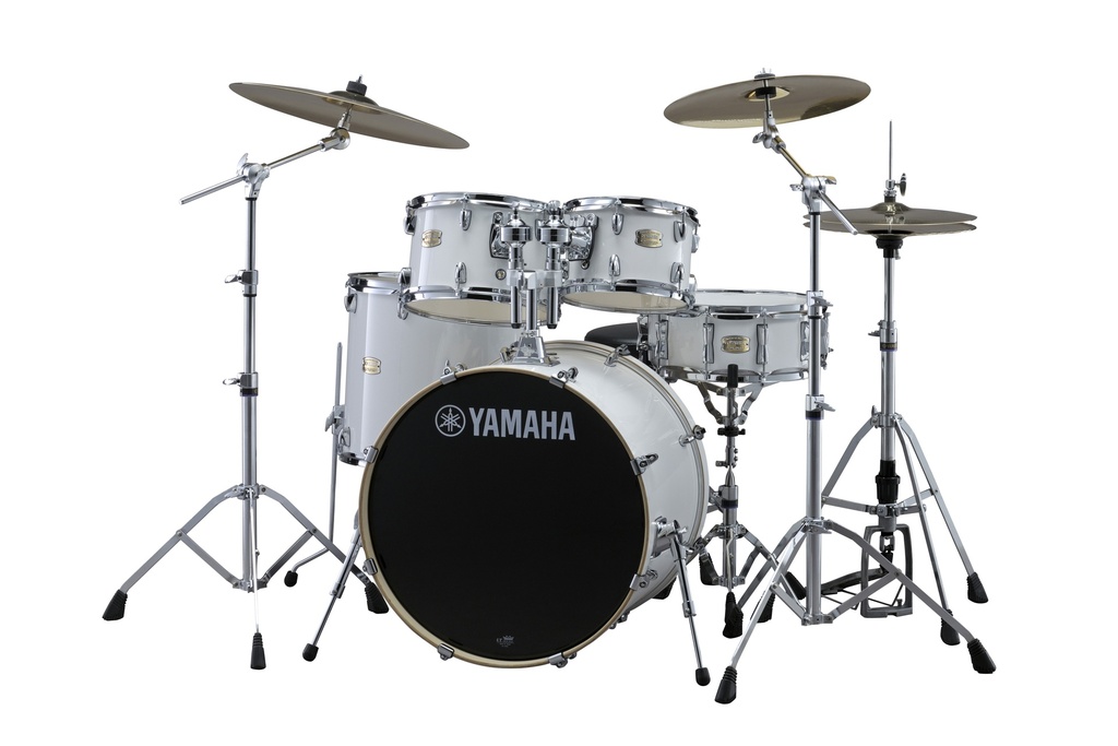 Yamaha SBP2F50 Stage Custom Birch 5pc Shell Pack with 22" Bass and Tom Holder, Classic White