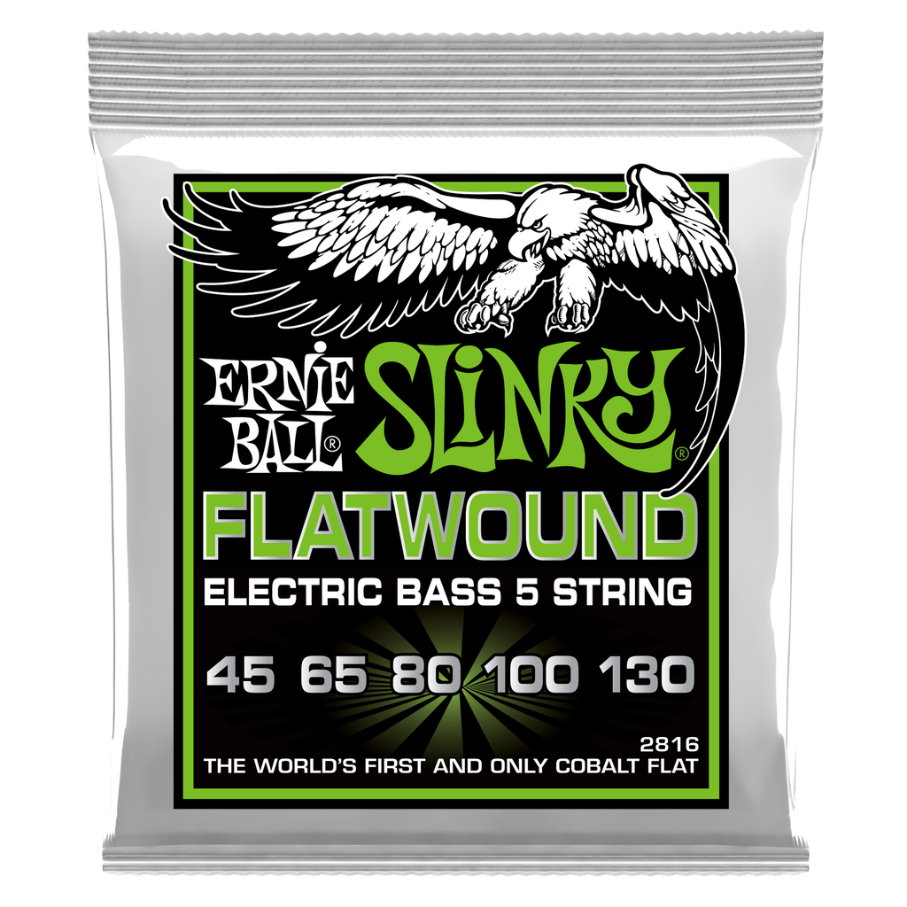 Ernie Ball Regular Slinky 5-String Flatwound Electric Bass Strings - 45-130 Gauge