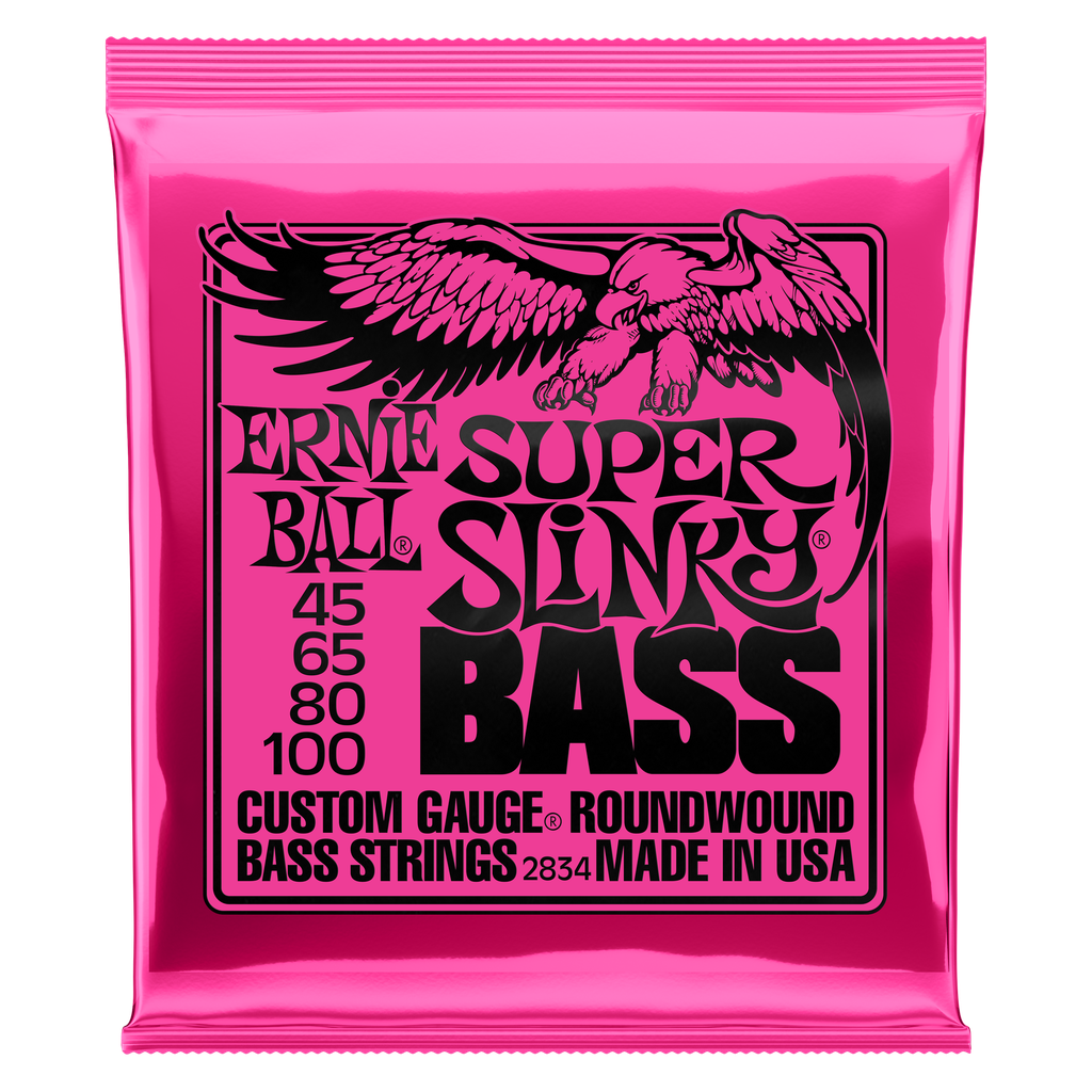 Ernie Ball Super Slinky Nickel Wound Electric Bass Strings - 45-100 Gauge