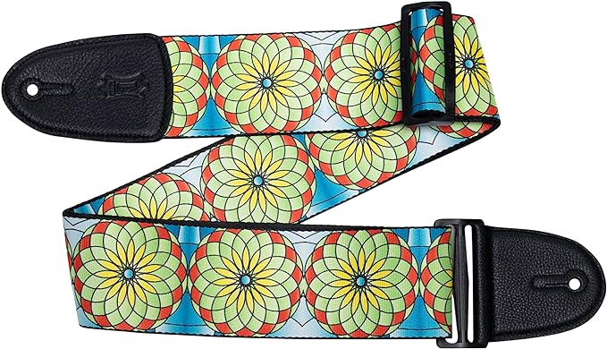[MP3SG-003] Levy's 3" Stained Glass Spring Bloom Design Guitar Strap