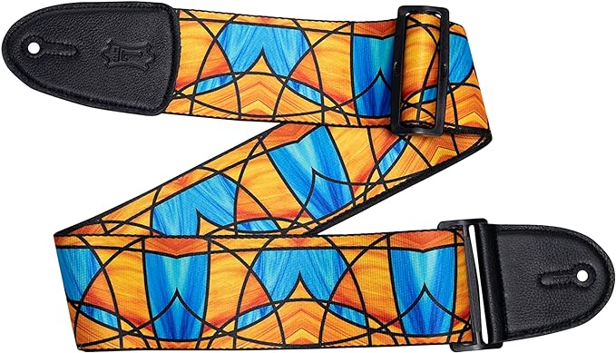 [MP3SG-002] Levy's 3" Stained Glass Orange and Blue Design Guitar Strap