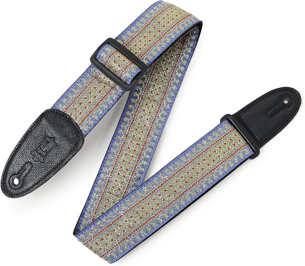 Levy's 2” Woven Guitar Strap with Thai Motif, Blue
