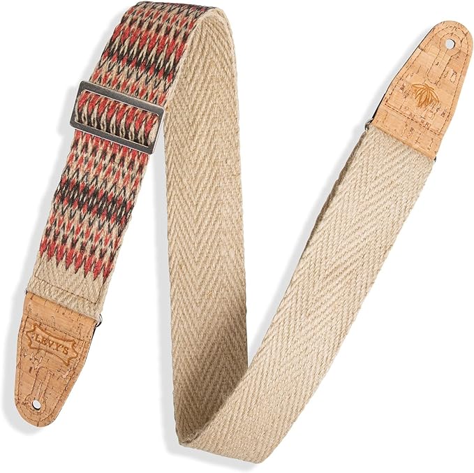 [MH8P-006] Levy's 2" Wide Vegan Hemp Webbing Guitar Strap; Towers Pattern