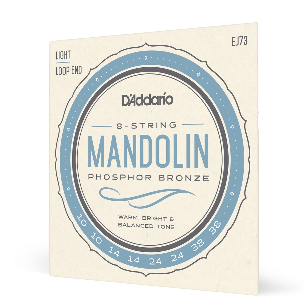 D'Addario EJ73 Mandolin Strings, Phosphor Bronze, Light, 10-38
