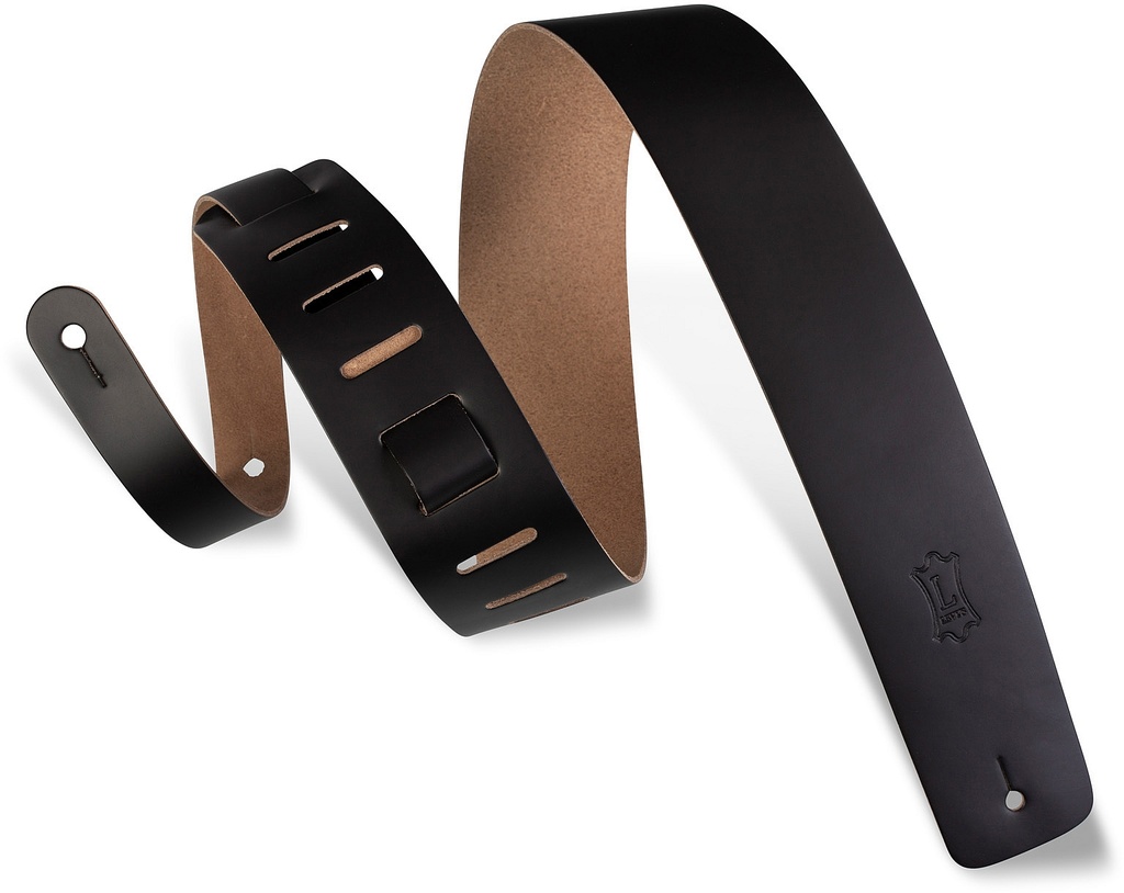[M1-BLK] Levys M1 2-1/2" Leather Guitar Strap, Black