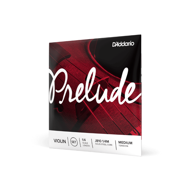 D'Addario Prelude Violin String Set, 1/4 Scale, Medium Tension