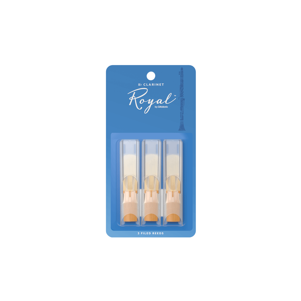 Royal by D'Addario Bb Clarinet Reeds, Strength 2, 3-pack