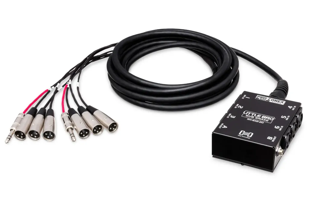 Hosa SH-6X2-30 Little Bro' Sub Snake, 6 XLR Sends, 2 1/4" TRS Returns, 30'
