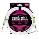Ernie Ball 10' Straight / Angle Instrument Cable, White  