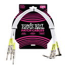 Ernie Ball 1.5' Straight / Angle Patch Cable 3-pack - White