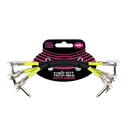 Ernie Ball 6" Flat Angle / Flat Angle Patch Cable 3-Pack - Black  