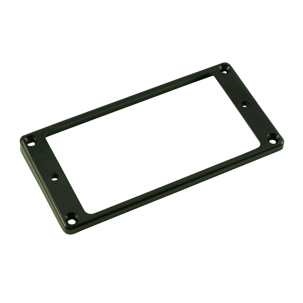 WD Plastic Humbucker Pickup Mounting Ring, Black, Flat Bottom, Slanted, Low