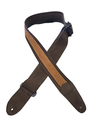 Henry Heller 2" Wide Suede Guitar Strap, Brown with Tan Suede Center
