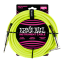 Ernie Ball 10' Braided Straight / Angle Instrument Cable, Neon Yellow
