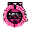 Ernie Ball 18' Braided Straight / Angle Instrument Cable - Neon Pink