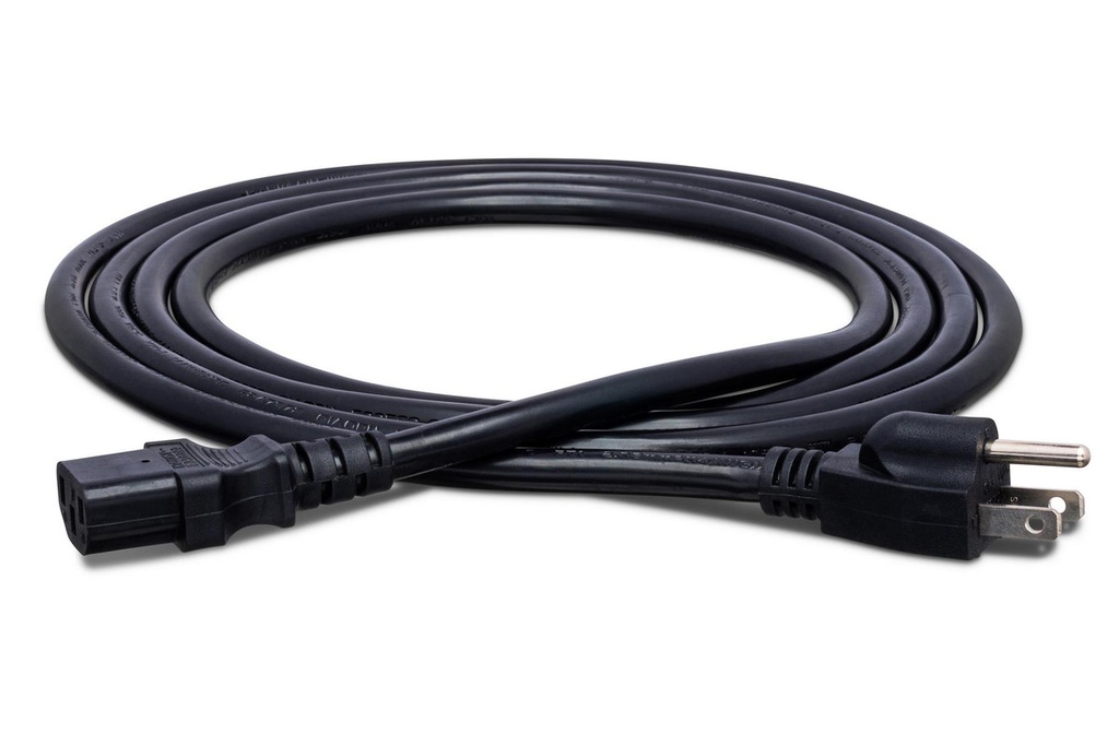 [PWC-415] Hosa PWC-415 Heavy Duty Power Cord, 14 AWG, IEC C13 To NEMA 5-15P, 15 ft