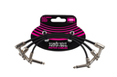 Ernie Ball 6” Flat Ribbon Patch Cable 3-Pack - Black