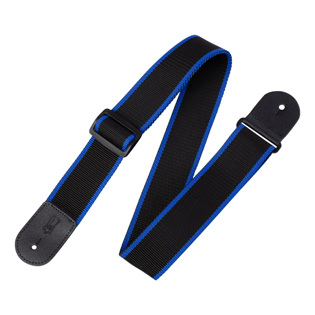 [M8POLY-BKB] Levy's M8 Poly Guitar Strap, Black & Blue