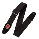 Levy's MSSC8 2" Signature Cotton Guitar Strap, Black with Walnut Badge