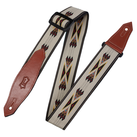 [MSSN80-TAN] Levy's MSSN80 Tribal Rhythms Guitar Strap, Tan Arrow