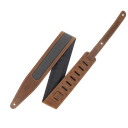 Levy's M317TRI Voyager Pro Crazy Horse Leather Guitar Strap, Brown & Grey