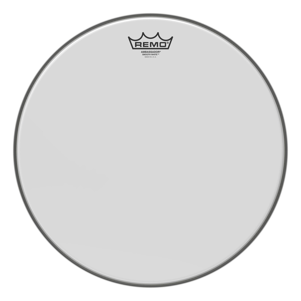 Remo BA-0215-00 Smooth White Ambassador Drum Head, 15"