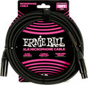 Ernie Ball 15' Braided Male Female XLR Microphone Cable Black