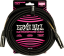 Ernie Ball 20' Braided Male Female XLR Microphone Cable Black